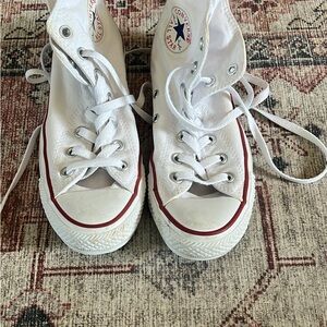 Converse Women's White and Red High-Top Sneakers
